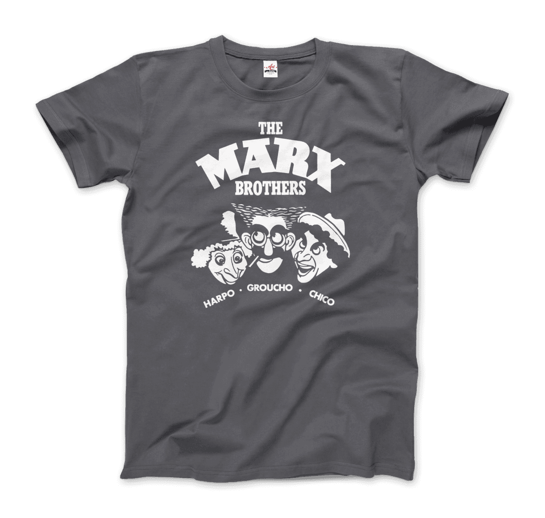 The Marx Brothers, Harpo, Groucho and Chico T-Shirt for Men and Women-Men's Fashion - Men's Clothing - Tops & Tees - T-Shirts-Art-O-Rama Shop-Men-Charcoal-Granville Brothers