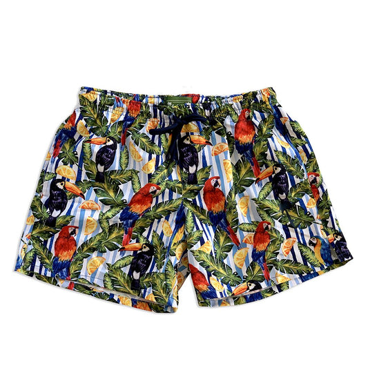 La Palma Eco-Beachwear: Classic Tropical Style Sustainable Swim Trunks-S-Granville Brothers