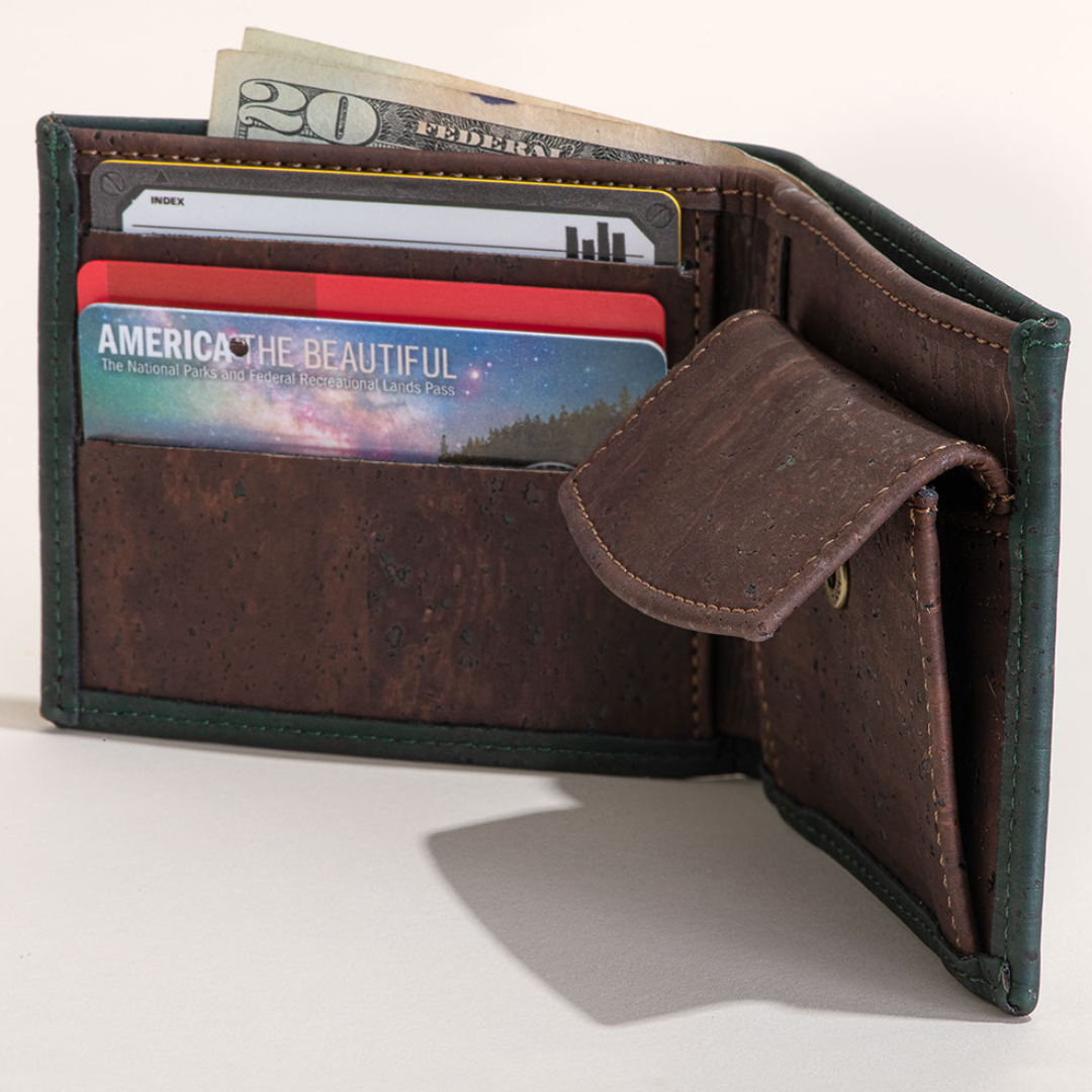 Gentleman's Wallet with Coin Pocket-Tiradia Cork-Granville Brothers