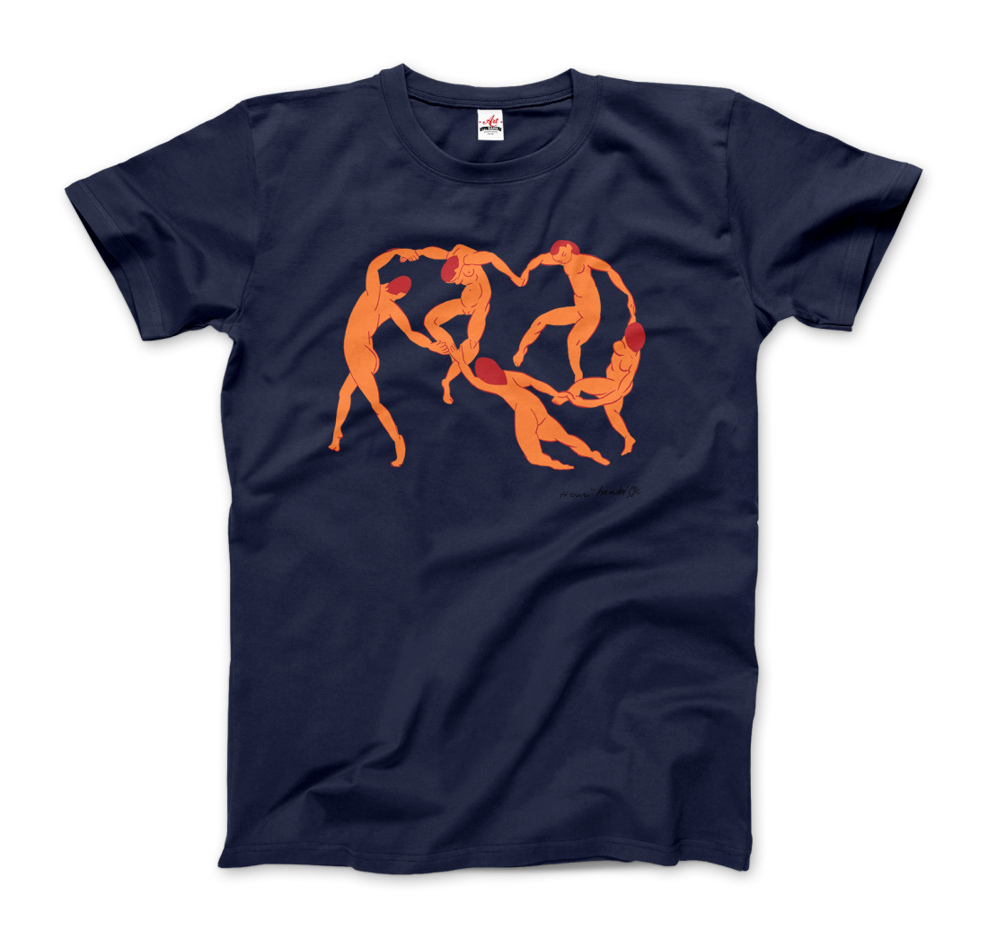 Henri Matisse La Danse 1909 Artwork T-Shirt for Men and Women-Men's Fashion - Men's Clothing - Shirts - Short Sleeve Shirts-Art-O-Rama Shop-Men-Navy-Granville Brothers