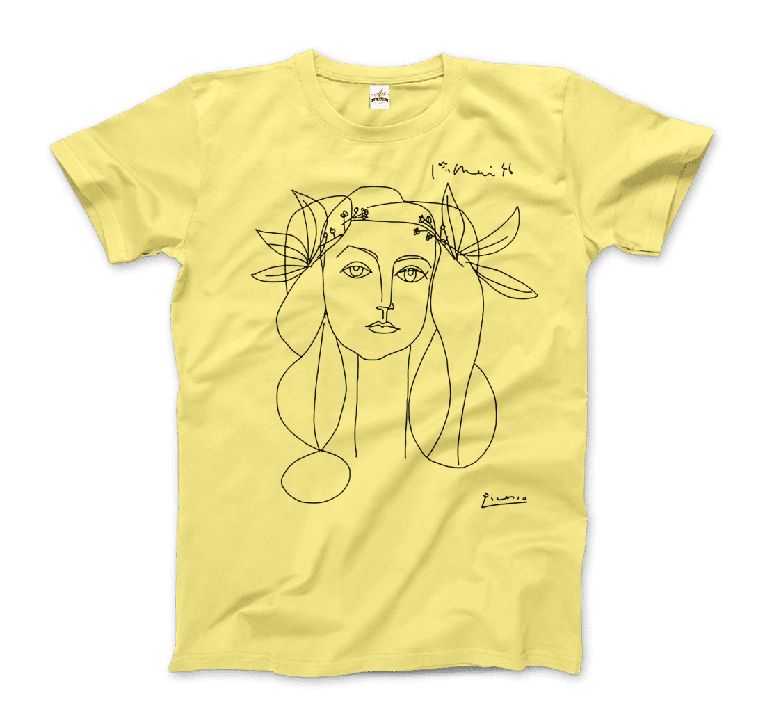 Pablo Picasso War and Peace 1952 Artwork T-Shirt-Men's Fashion - Men's Clothing - Shirts - Short Sleeve Shirts-Art-O-Rama Shop-Men-Spring Yellow-Granville Brothers