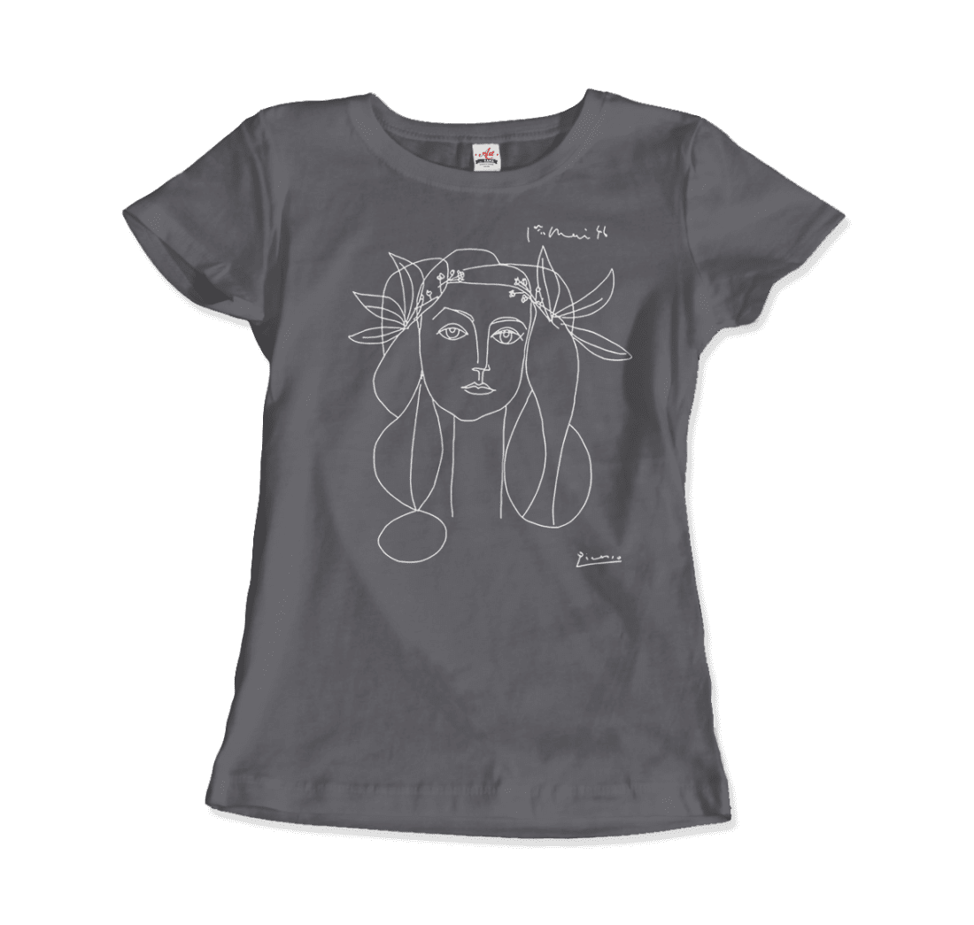 Pablo Picasso War and Peace 1952 Artwork T-Shirt-Men's Fashion - Men's Clothing - Shirts - Short Sleeve Shirts-Art-O-Rama Shop-Women-Charcoal-Granville Brothers