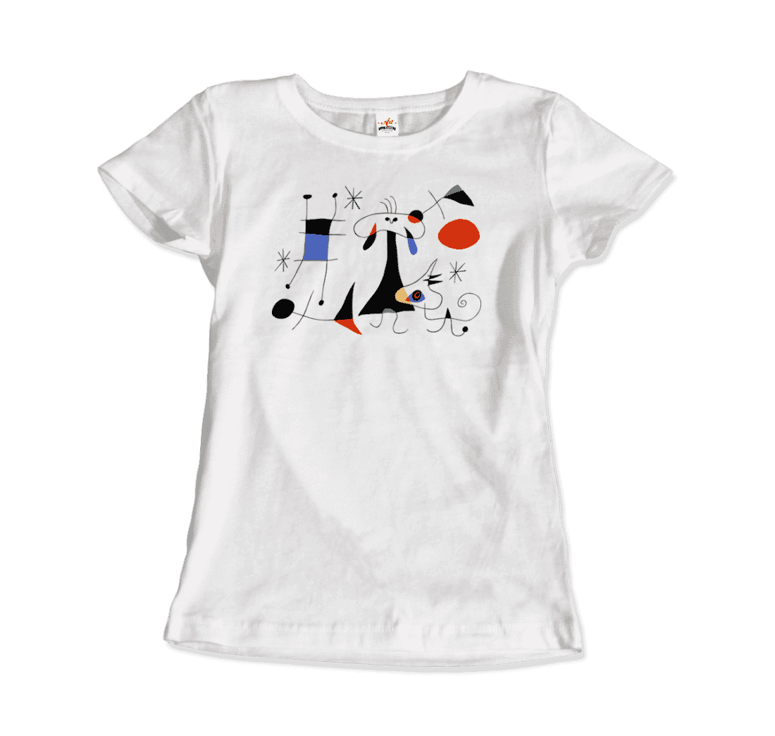 Joan Miro El Sol (The Sun) 1949 Artwork T-Shirt for Men and Women-Men's Fashion - Men's Clothing - Shirts - Short Sleeve Shirts-Art-O-Rama Shop-Women-White-Granville Brothers