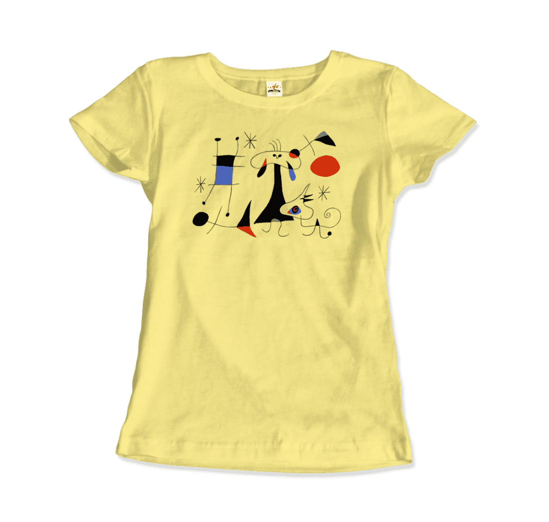Joan Miro El Sol (The Sun) 1949 Artwork T-Shirt for Men and Women-Men's Fashion - Men's Clothing - Shirts - Short Sleeve Shirts-Art-O-Rama Shop-Women-Spring Yellow-Granville Brothers