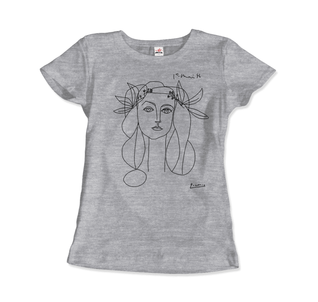 Pablo Picasso War and Peace 1952 Artwork T-Shirt-Men's Fashion - Men's Clothing - Shirts - Short Sleeve Shirts-Art-O-Rama Shop-Women-Heather Grey-Granville Brothers