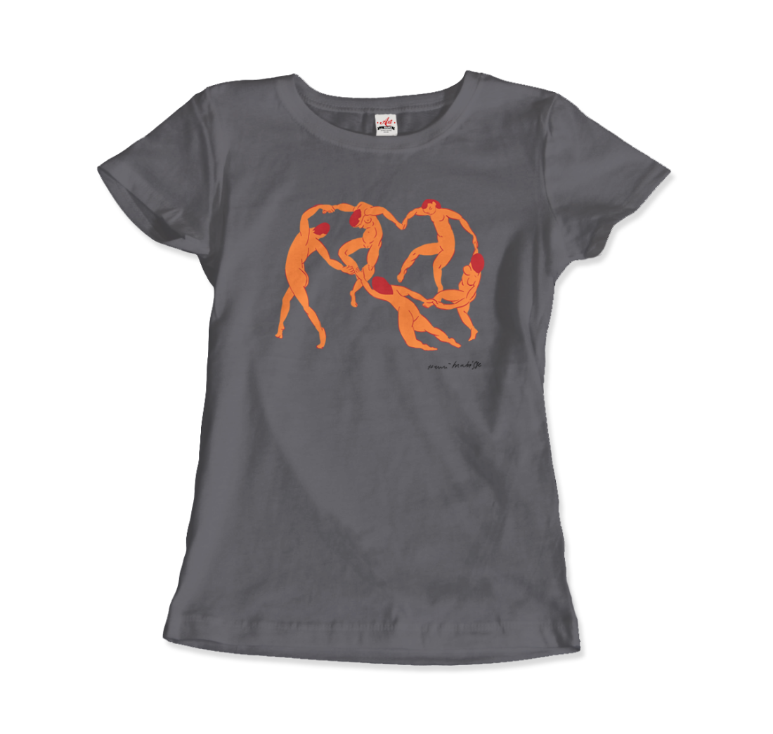 Henri Matisse La Danse 1909 Artwork T-Shirt for Men and Women-Men's Fashion - Men's Clothing - Shirts - Short Sleeve Shirts-Art-O-Rama Shop-Women-Charcoal-Granville Brothers