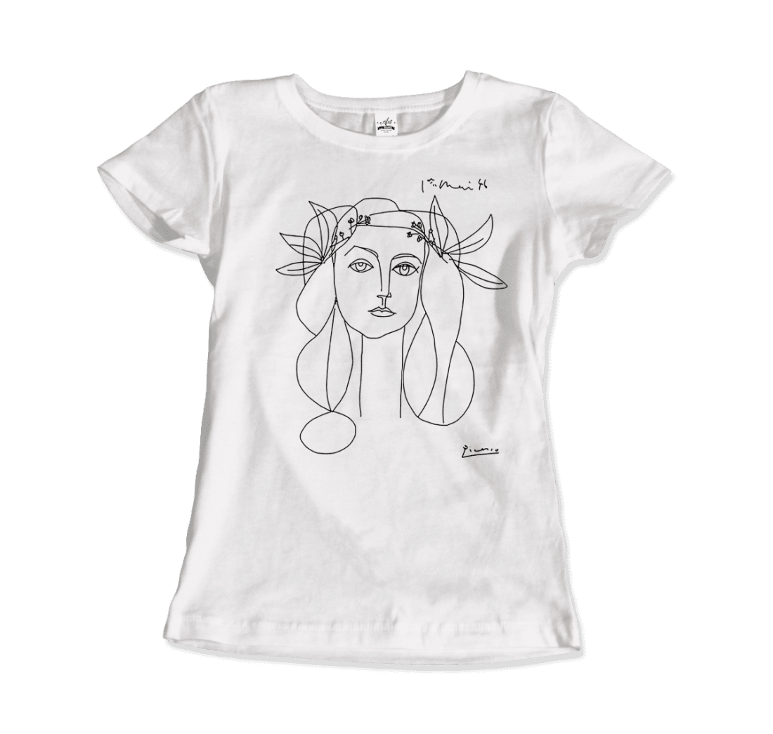 Pablo Picasso War and Peace 1952 Artwork T-Shirt-Men's Fashion - Men's Clothing - Shirts - Short Sleeve Shirts-Art-O-Rama Shop-Women-White-Granville Brothers