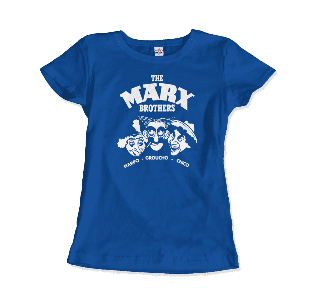 The Marx Brothers, Harpo, Groucho and Chico T-Shirt for Men and Women-Men's Fashion - Men's Clothing - Tops & Tees - T-Shirts-Art-O-Rama Shop-Women-Royal Blue-Granville Brothers