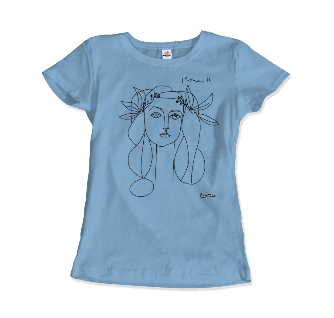 Pablo Picasso War and Peace 1952 Artwork T-Shirt-Men's Fashion - Men's Clothing - Shirts - Short Sleeve Shirts-Art-O-Rama Shop-Women-Light Blue-Granville Brothers