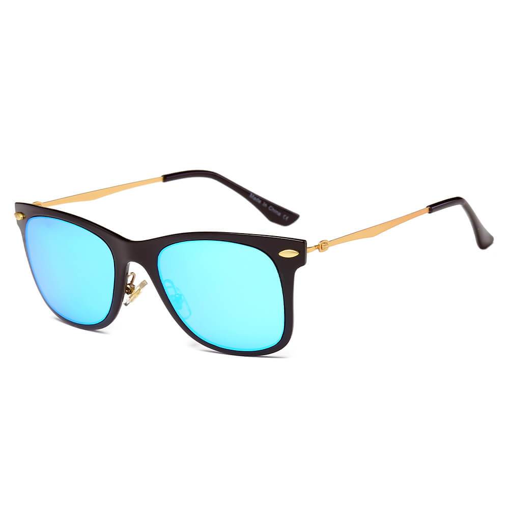 DUGALD | D31 - Classic Horn Rimmed Rectangle Fashion Sunglasses-Men's Fashion - Men's Accessories - Men's Glasses - Men's Sunglasses-Cramilo Eyewear-Icy Blue-Granville Brothers