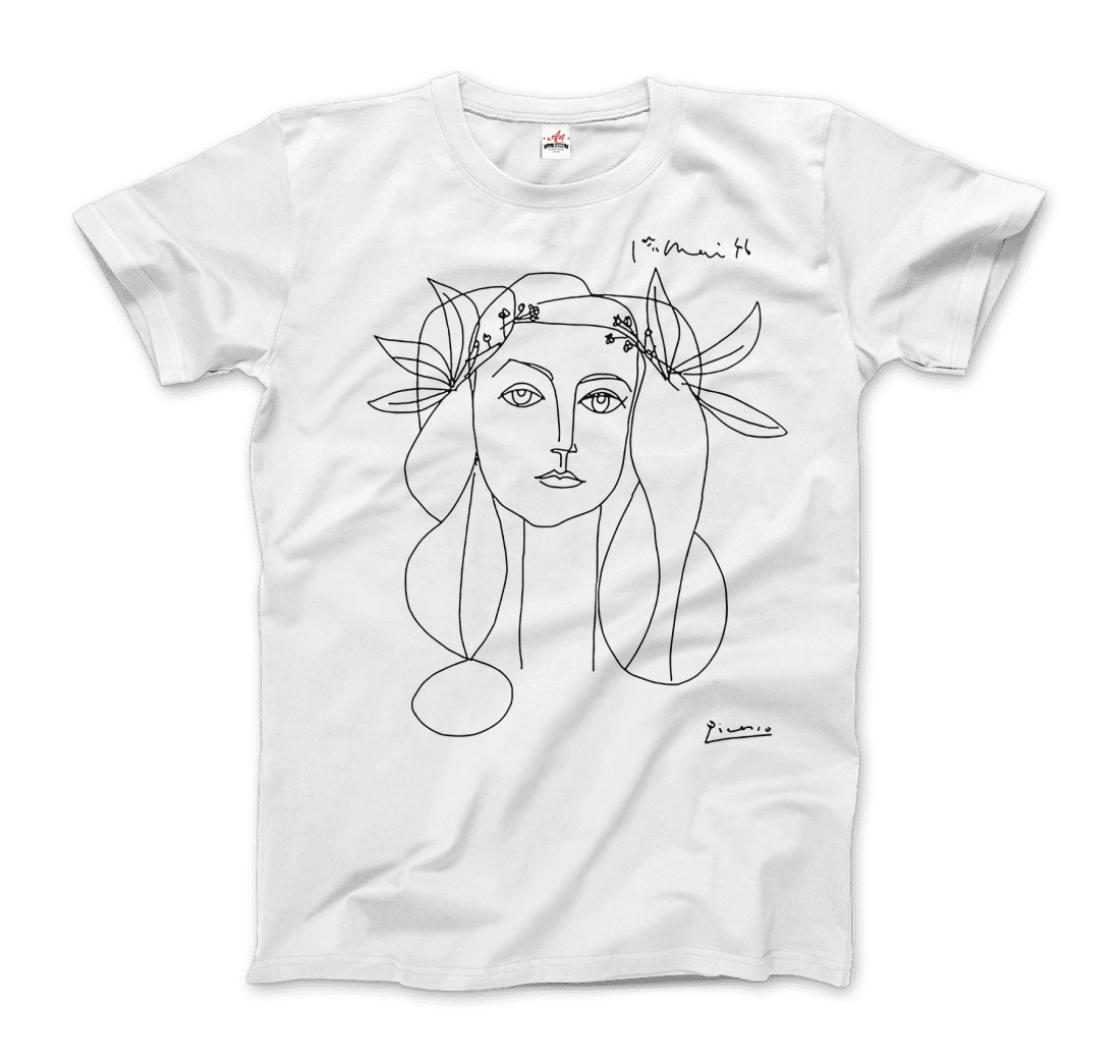 Pablo Picasso War and Peace 1952 Artwork T-Shirt-Men's Fashion - Men's Clothing - Shirts - Short Sleeve Shirts-Art-O-Rama Shop-Men-White-Granville Brothers