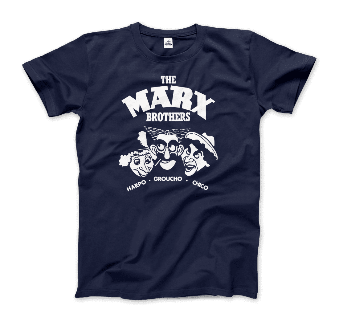 The Marx Brothers, Harpo, Groucho and Chico T-Shirt for Men and Women-Men's Fashion - Men's Clothing - Tops & Tees - T-Shirts-Art-O-Rama Shop-Men-Navy-Granville Brothers