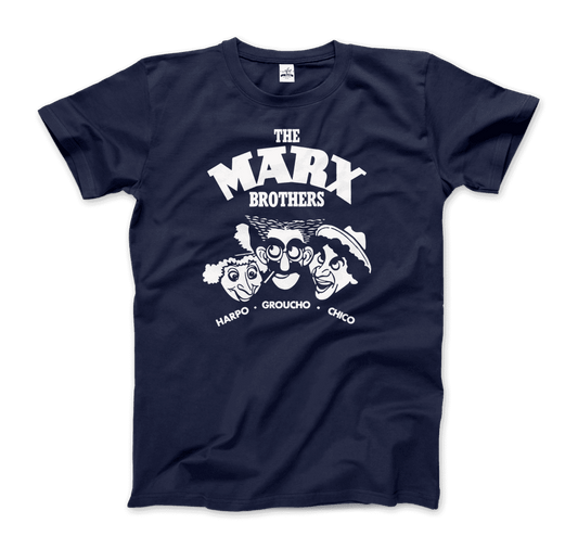 The Marx Brothers, Harpo, Groucho and Chico T-Shirt for Men and Women-Men's Fashion - Men's Clothing - Tops & Tees - T-Shirts-Art-O-Rama Shop-Men-Navy-Granville Brothers