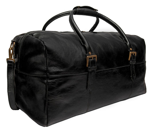 Hidesign Charles Leather Cabin Travel Duffle Weekend Bag-Granville Brothers