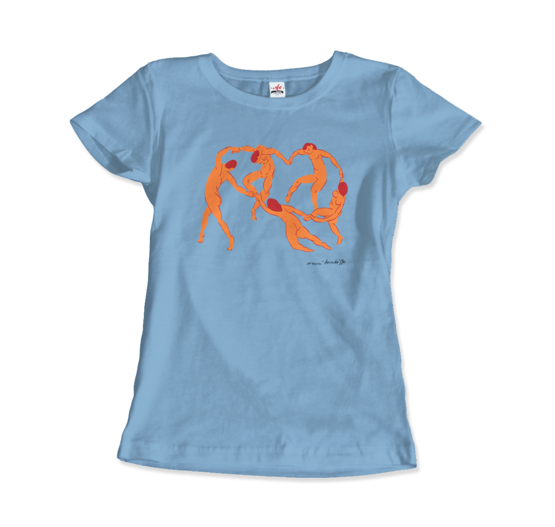 Henri Matisse La Danse 1909 Artwork T-Shirt for Men and Women-Men's Fashion - Men's Clothing - Shirts - Short Sleeve Shirts-Art-O-Rama Shop-Women-Light Blue-Granville Brothers