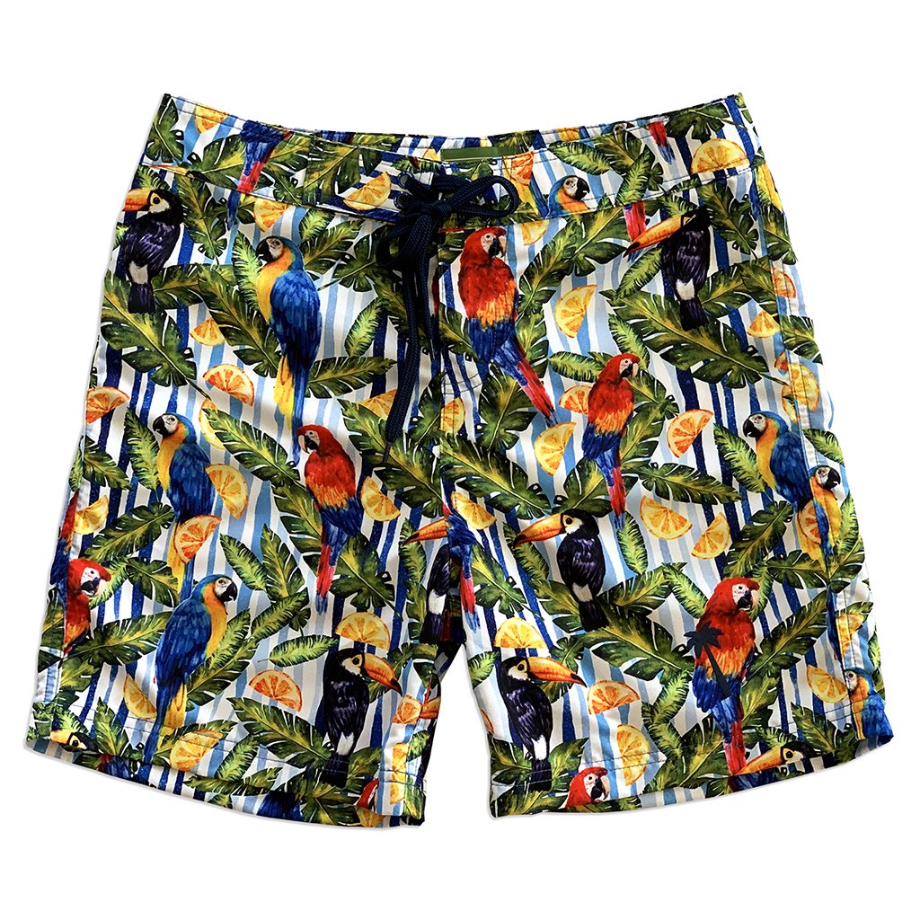 Sustainable Surf Tropical 17" Boardshorts Made From Recycled PET Bottles-Men's Fashion - Men's Clothing - Board Shorts-La Palma Eco-Beachwear-S-Granville Brothers