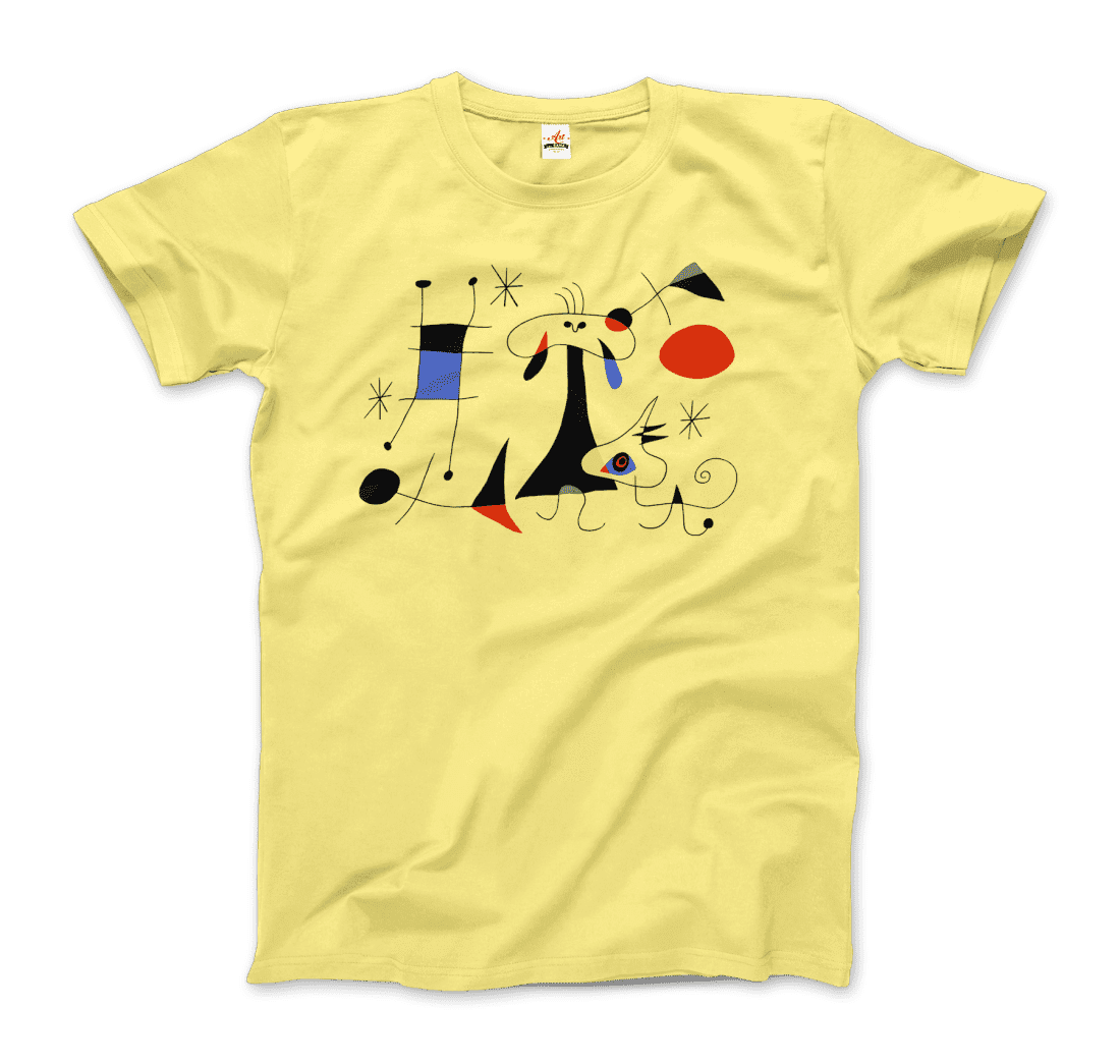 Joan Miro El Sol (The Sun) 1949 Artwork T-Shirt for Men and Women-Men's Fashion - Men's Clothing - Shirts - Short Sleeve Shirts-Art-O-Rama Shop-Men-Spring Yellow-Granville Brothers