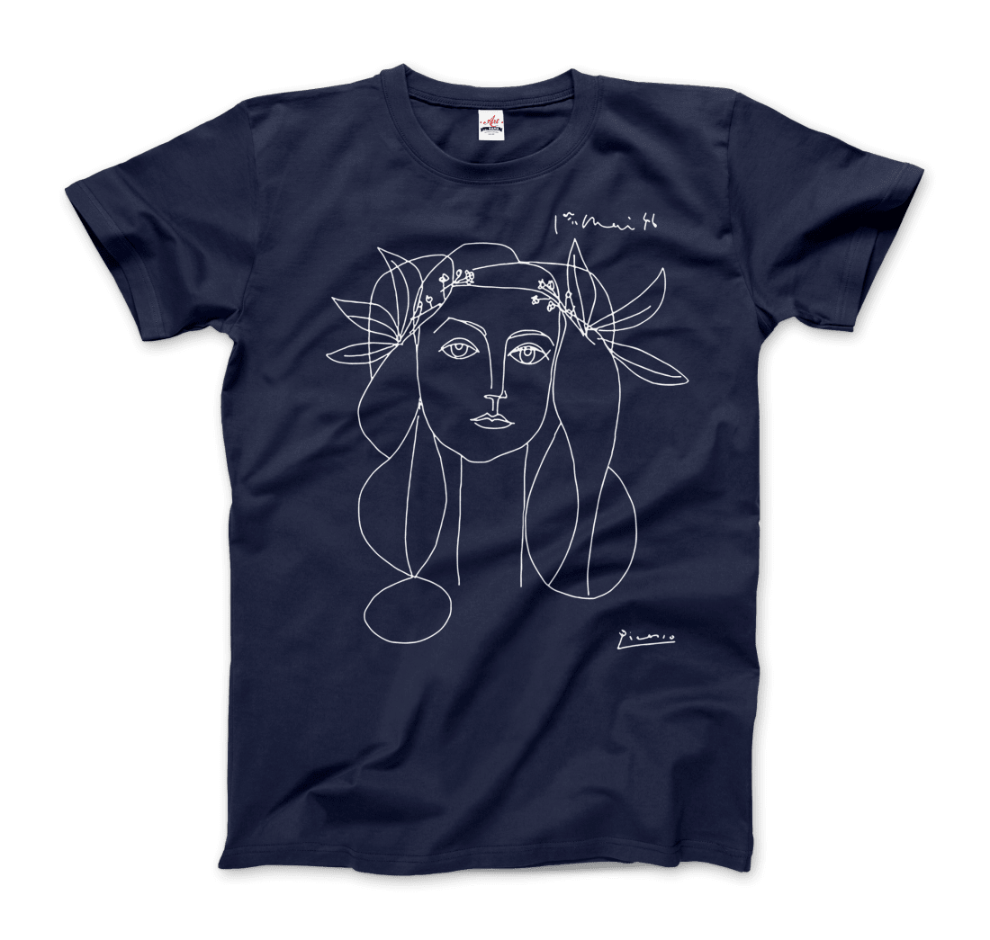 Pablo Picasso War and Peace 1952 Artwork T-Shirt-Men's Fashion - Men's Clothing - Shirts - Short Sleeve Shirts-Art-O-Rama Shop-Men-Navy-Granville Brothers