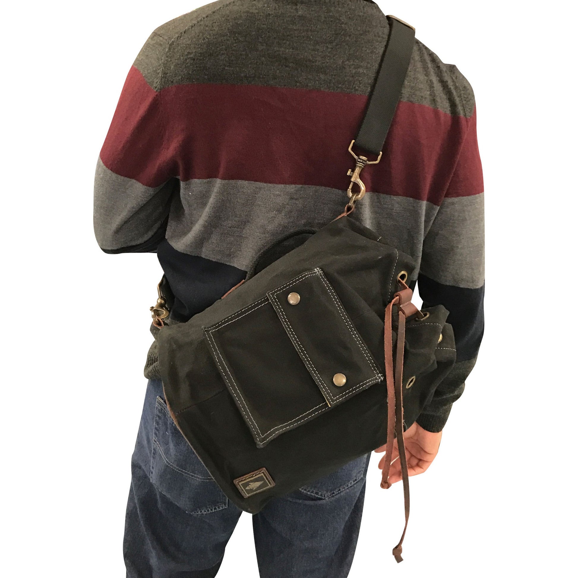 Canvas Small Haul Military Seabag-Style Travel Bag for Men