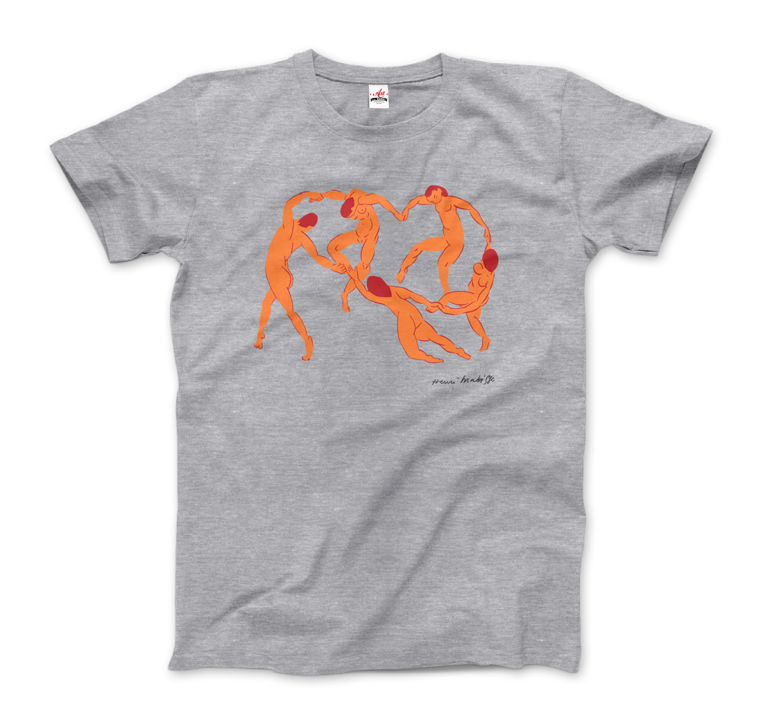 Henri Matisse La Danse 1909 Artwork T-Shirt for Men and Women-Men's Fashion - Men's Clothing - Shirts - Short Sleeve Shirts-Art-O-Rama Shop-Men-Heather Grey-Granville Brothers