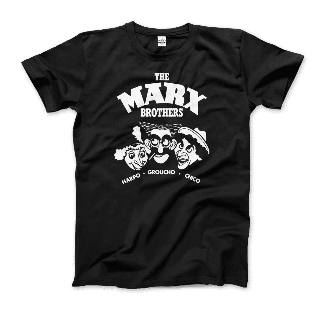 The Marx Brothers, Harpo, Groucho and Chico T-Shirt for Men and Women-Men's Fashion - Men's Clothing - Tops & Tees - T-Shirts-Art-O-Rama Shop-Men-Black-Granville Brothers