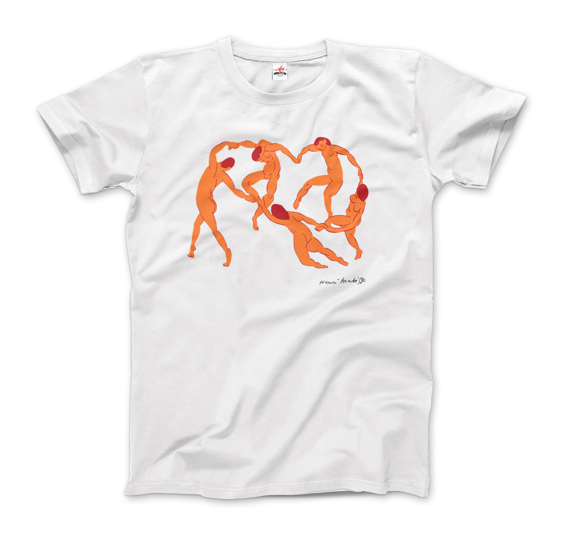 Henri Matisse La Danse 1909 Artwork T-Shirt for Men and Women-Men's Fashion - Men's Clothing - Shirts - Short Sleeve Shirts-Art-O-Rama Shop-Men-White-Granville Brothers