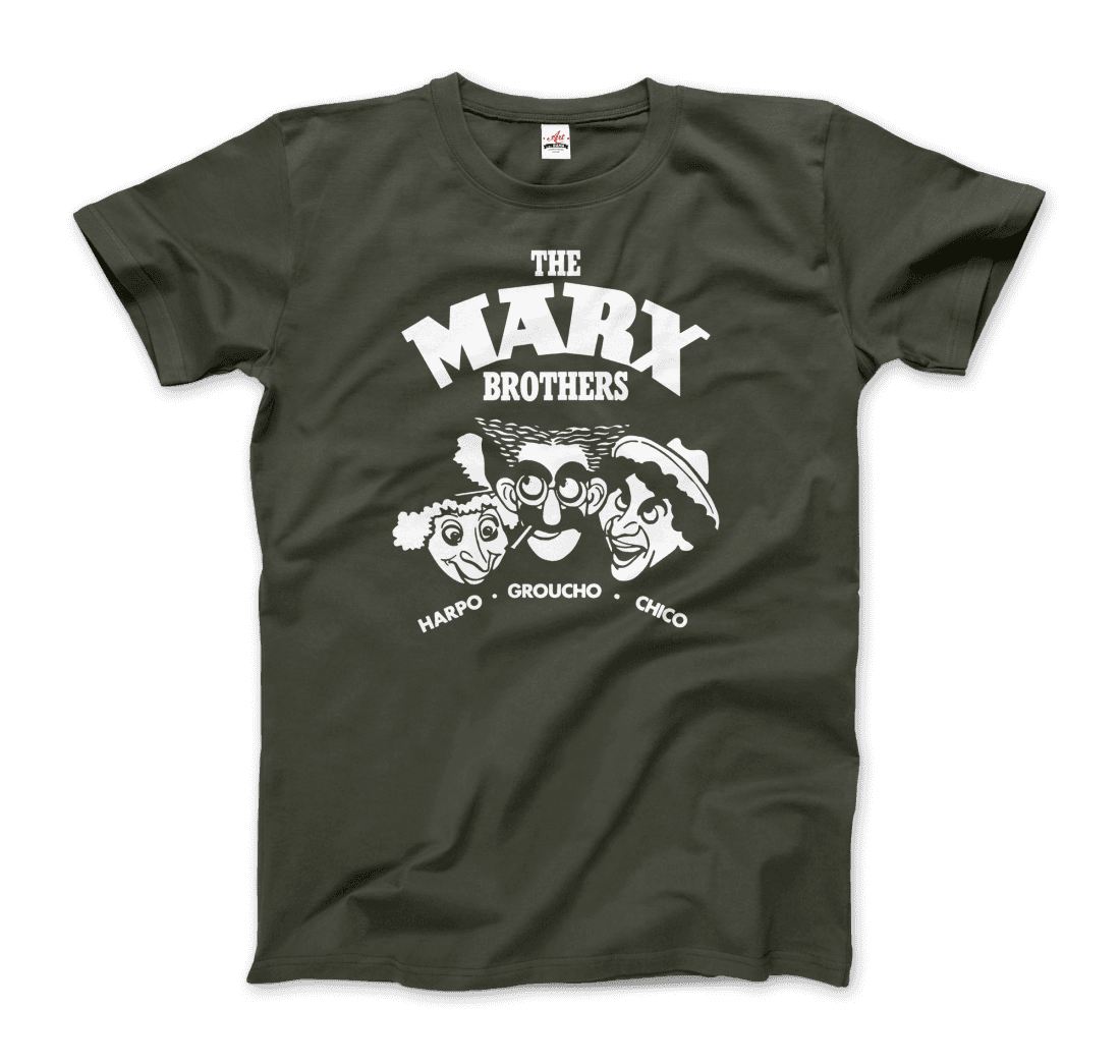 The Marx Brothers, Harpo, Groucho and Chico T-Shirt for Men and Women-Men's Fashion - Men's Clothing - Tops & Tees - T-Shirts-Art-O-Rama Shop-Men-City Green-Granville Brothers