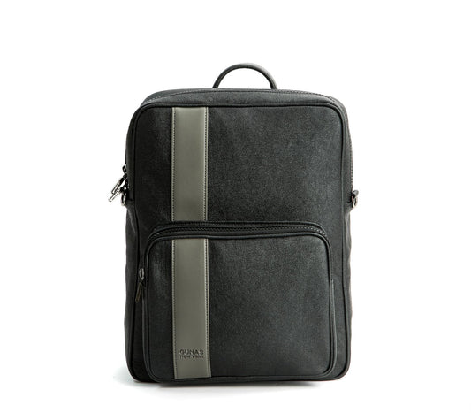 Jared - Grey Vegan Leather Men's Backpack-Bags & Luggage - Men's Bags - Backpacks-GUNAS NEW YORK-Granville Brothers