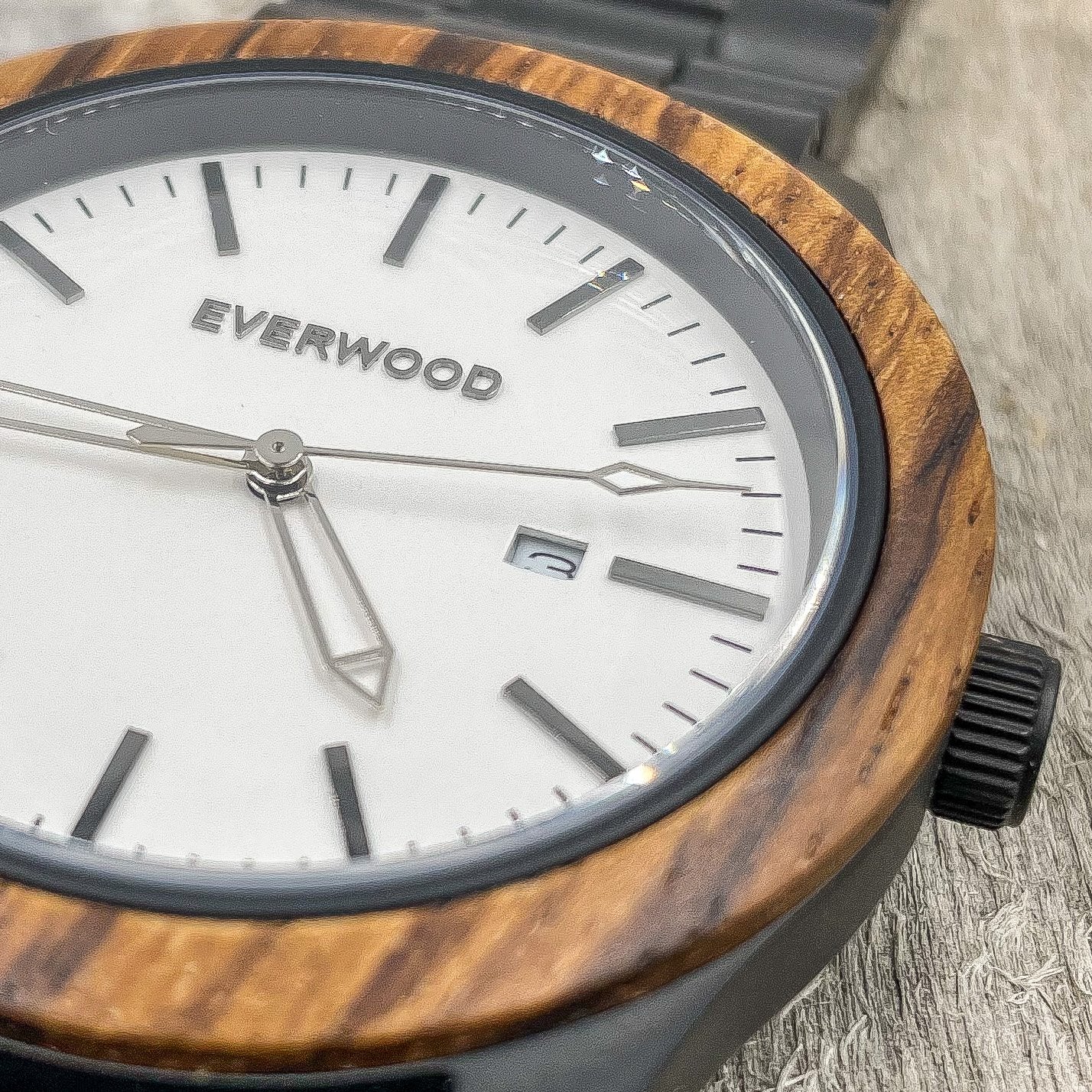 Inverness SS - Zebrawood Watch for Men-Men's Fashion - Men's Watches - Quartz Watches-Everwood Watch Company-Granville Brothers