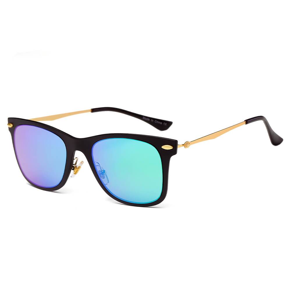 DUGALD | D31 - Classic Horn Rimmed Rectangle Fashion Sunglasses-Men's Fashion - Men's Accessories - Men's Glasses - Men's Sunglasses-Cramilo Eyewear-Green-Granville Brothers