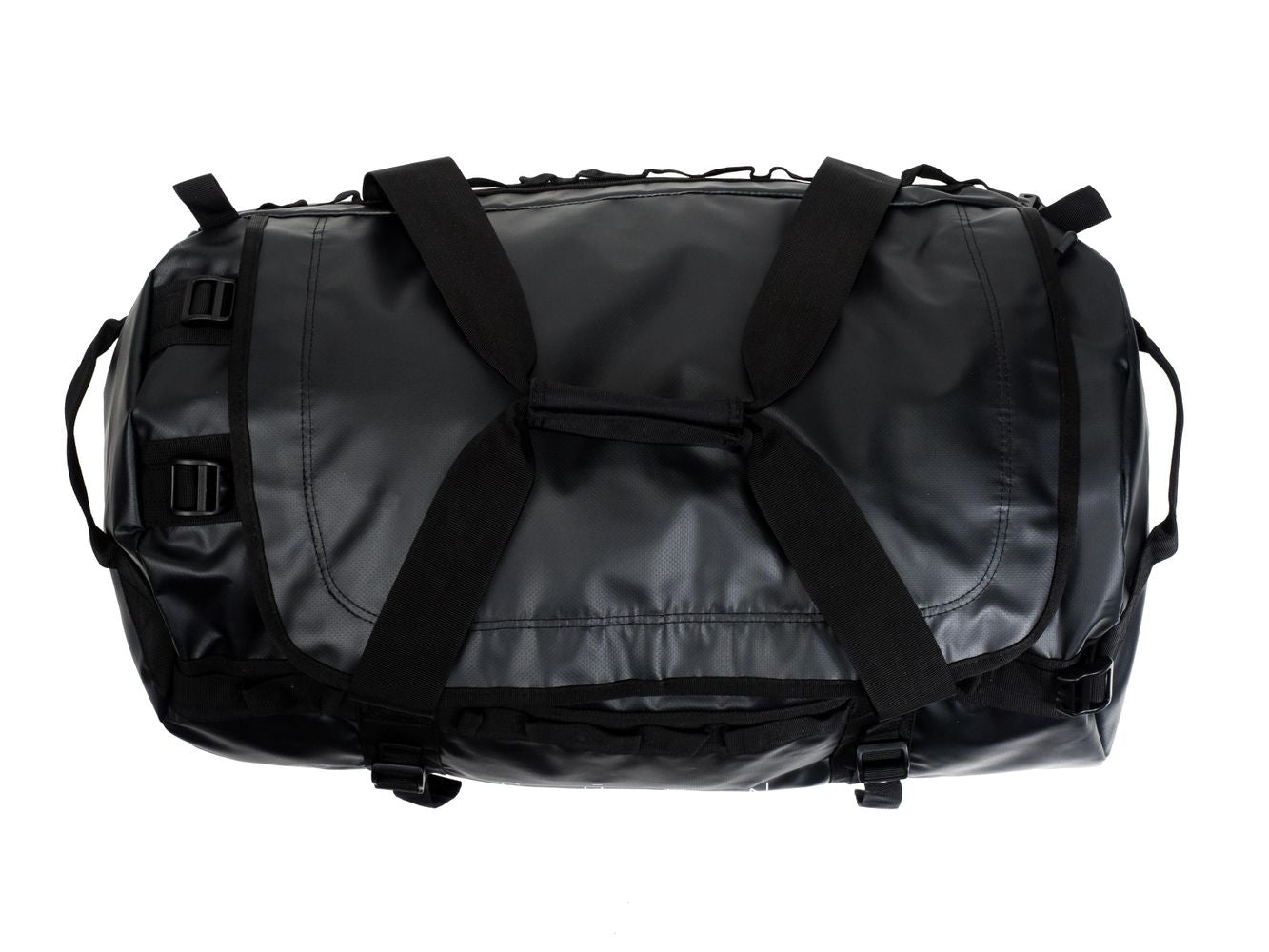 70L Travel Duffel Bag (Black) - top