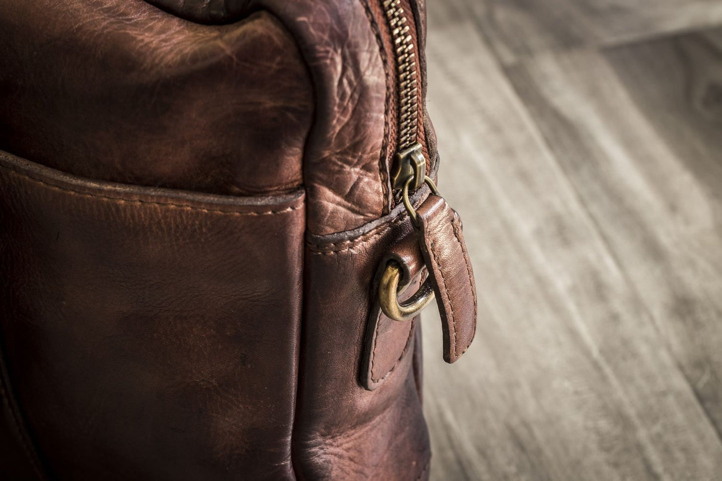 Sleek Leather Brief Case - Brown