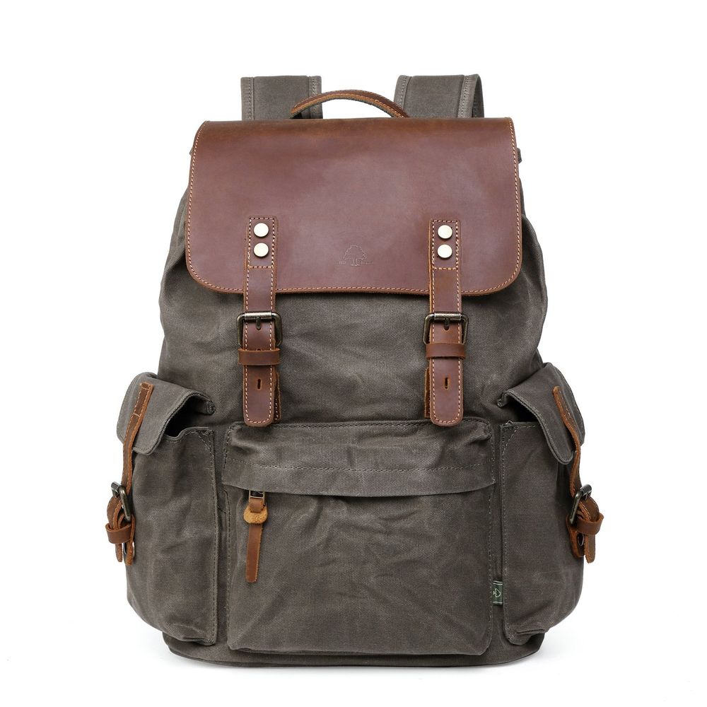 Stone Creek Backpack - Canvas - Leather Accents for Men-Old Trend-Granville Brothers