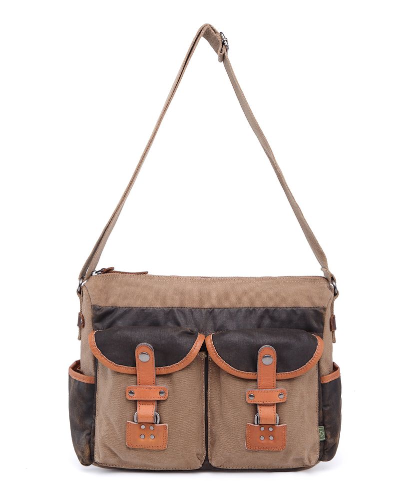 Tapa Two-Tone Canvas Mail Bag - Messenger Bag - Canvas - Leather Accents-Old Trend-Granville Brothers