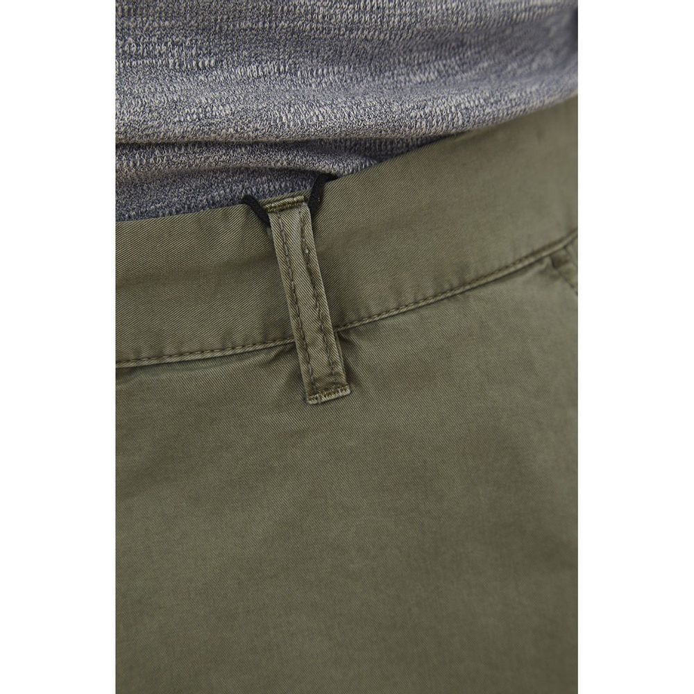 man in Adan Men's Twill Shorts - olive - belt loop