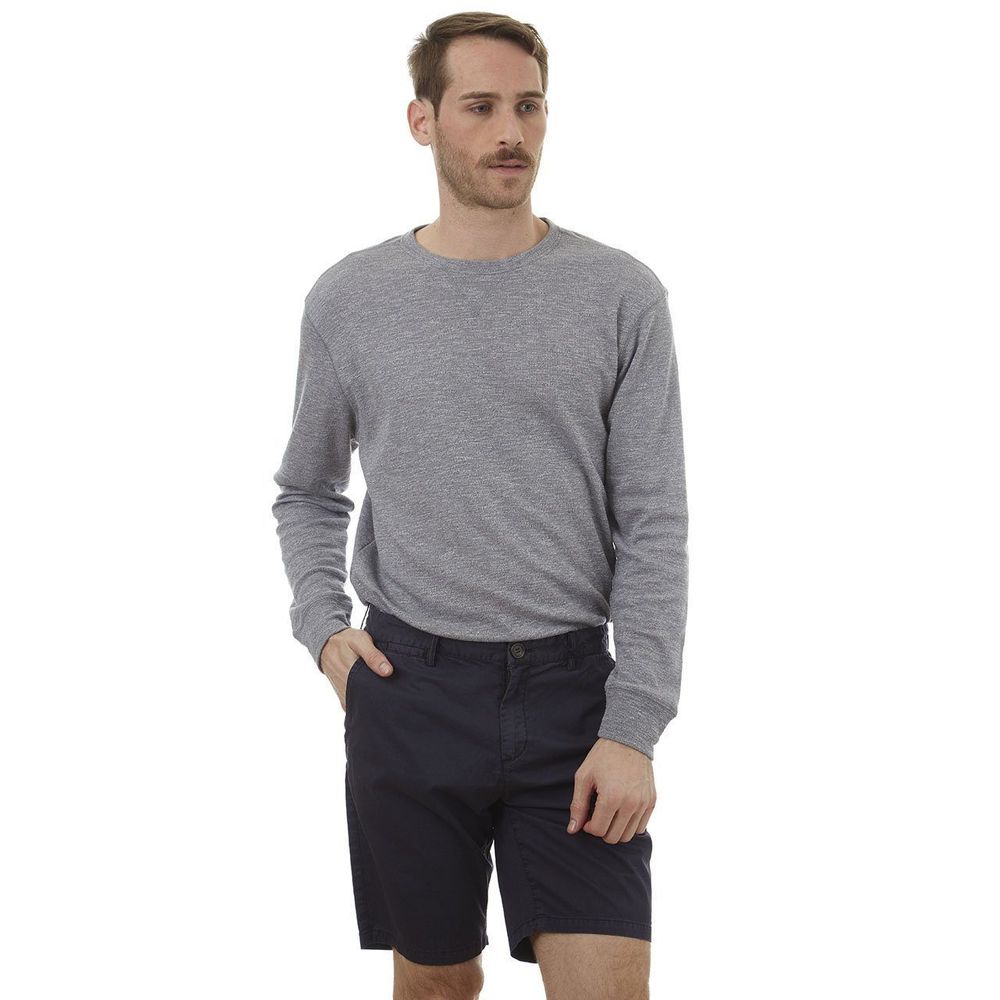 man in Adan Men's Twill Shorts - charcoal