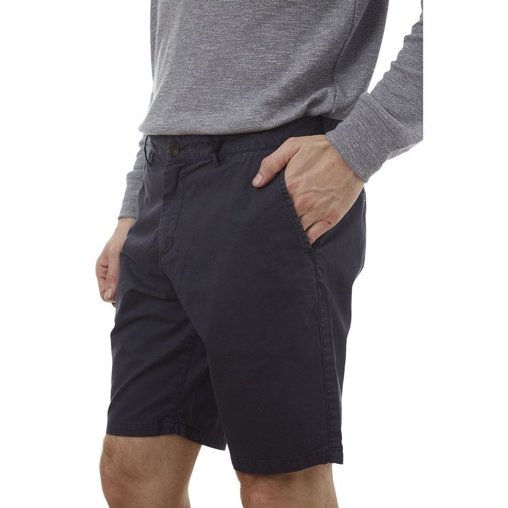 man in Adan Men's Twill Shorts - charcoal - side