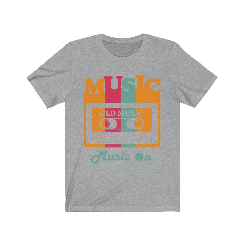 Old Cassette Type Music Cotton T-Shirts for Men and Women-Men's Fashion - Men's Clothing - Tops & Tees - T-Shirts-Sunday T-Shrit-Athletic Heather-XS-Granville Brothers