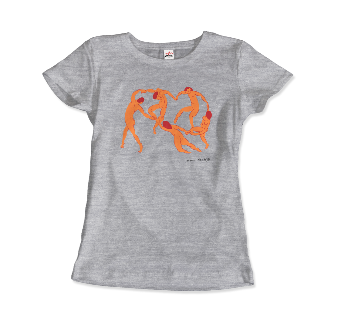 Henri Matisse La Danse 1909 Artwork T-Shirt for Men and Women-Men's Fashion - Men's Clothing - Shirts - Short Sleeve Shirts-Art-O-Rama Shop-Women-Heather Grey-Granville Brothers