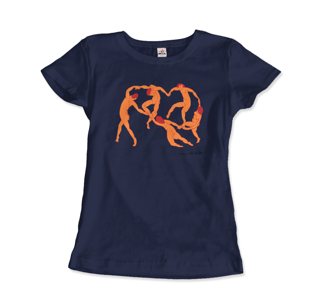 Henri Matisse La Danse 1909 Artwork T-Shirt for Men and Women-Men's Fashion - Men's Clothing - Shirts - Short Sleeve Shirts-Art-O-Rama Shop-Women-Navy-Granville Brothers